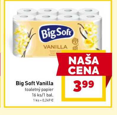 Big Soft Vanilla toaletný papier 16 ks