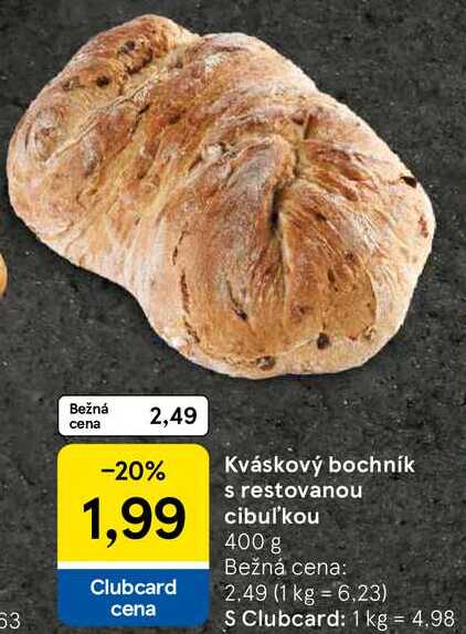 Kváskový bochník s restovanou cibuľkou, 400 g 