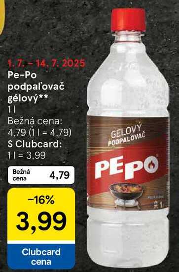 Pe-Po podpaľovač gélový, 1 l