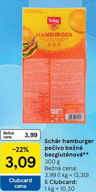 Schär hamburger pečivo bežné bezgluténové, 300 g