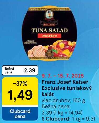 Franz Josef Kaiser Exclusive tuniakový šalát, 160 g