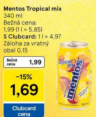 Mentos Tropical mix, 340 ml 
