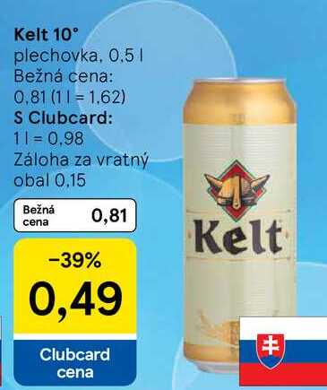 Kelt 10° plechovka, 0,5 l