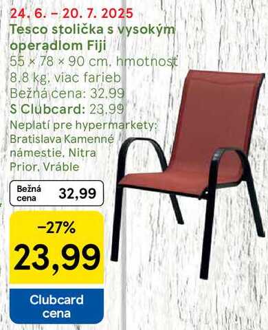 Tesco stolička s vysokým operadlom Fiji 