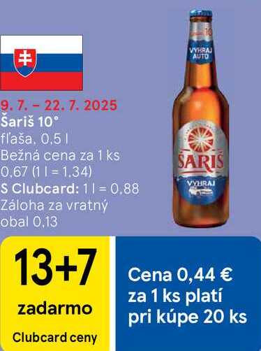 Šariš 10°, 0,5 l