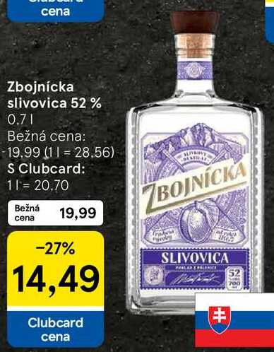Zbojnícka slivovica 52 %, 0,7 l