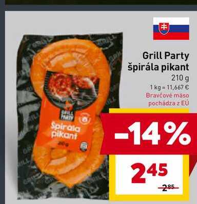 Grill Party špirála pikant 210 g