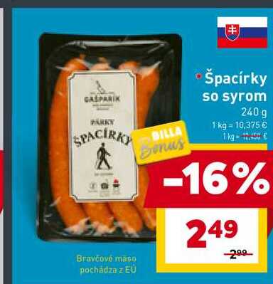 Špacírky so syrom 240 g