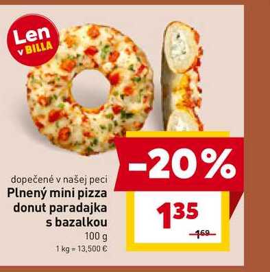 Plnený mini pizza donut paradajka s bazalkou 100 g 