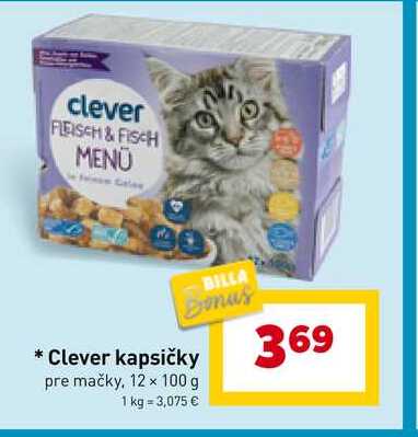 Clever kapsičky pre mačky, 12 x 100 g