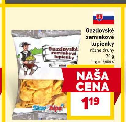 Gazdovské zemiakové lupienky rôzne druhy 70 g 