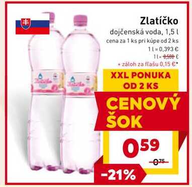 Zlatíčko dojčenská voda, 1,5l