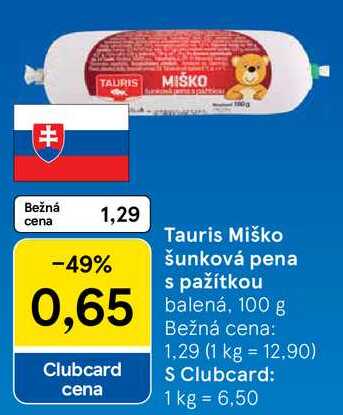 Tauris Miško šunková pena s pažítkou, 100 g 