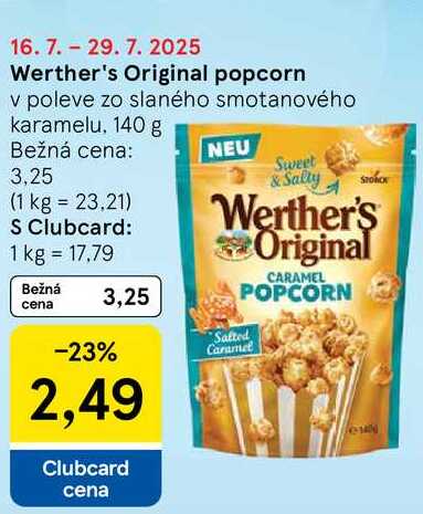 Werther's Original popcorn, 140 g
