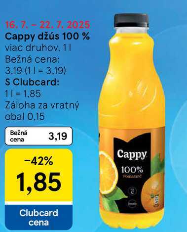 Cappy džús 100%, 1 l