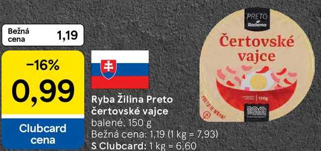 Ryba Žilina Preto čertovské vajce, 150 g
