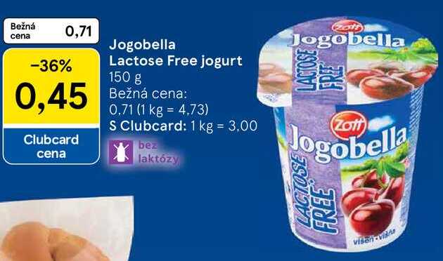Jogobella Lactose Free jogurt, 150 g 