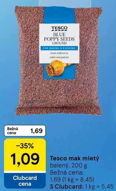 Tesco mak mletý, 200 g 