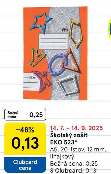 Školský zošit EKO 523