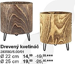 Drevený kvetináč