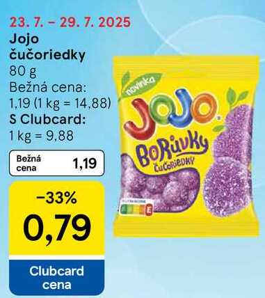 Jojo čučoriedky, 80 g 