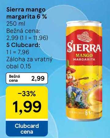 Sierra mango margarita 6%, 250 ml