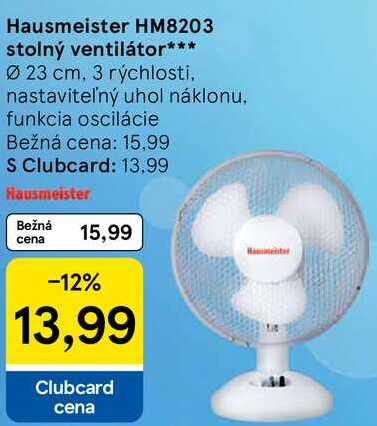 Hausmeister HM8203 stolný ventilátor