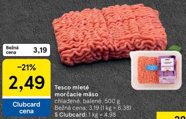 Tesco mleté morčacie mäso, 500 g