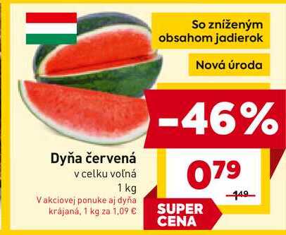 Dyňa červená v celku voľná 1 kg  