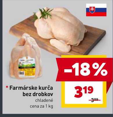 Farmárske kurča bez drobkov chladené cena za 1 kg
