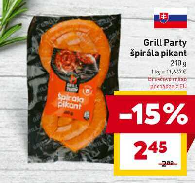 Grill Party špirála pikant 210 g 