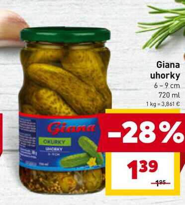 Giana uhorky 6-9 cm 720 ml 
