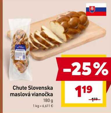 Chute Slovenska maslová vianočka 180 g 