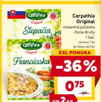 Carpathia Original instantná polievka rôzne druhy 1 bal. 