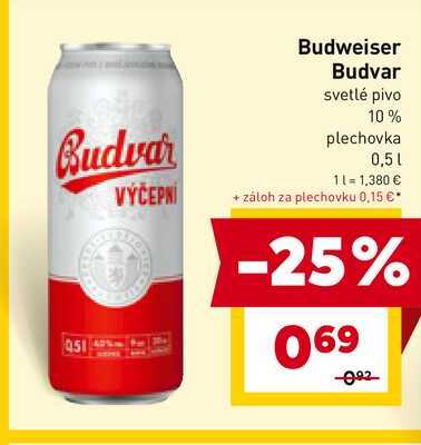 Budweiser Budvar svetlé pivo 10% plechovka 0,5l