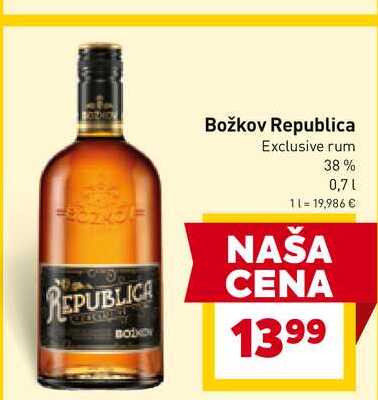 Božkov Republica Exclusive rum 38% 0,7l