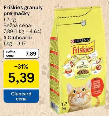 Friskies granuly pre mačky, 1,7 kg