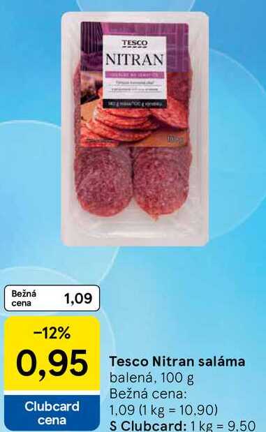 Tesco Nitran saláma, 100 g