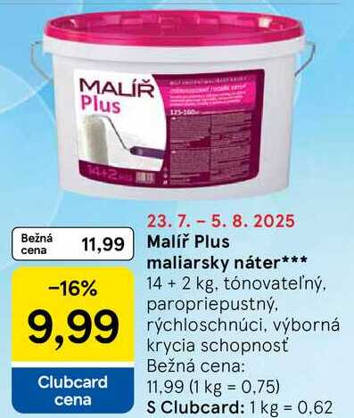 Malíř Plus maliarsky náter, 14 + 2 kg