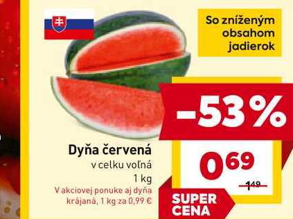 Dyňa červená v celku voľná 1 kg 