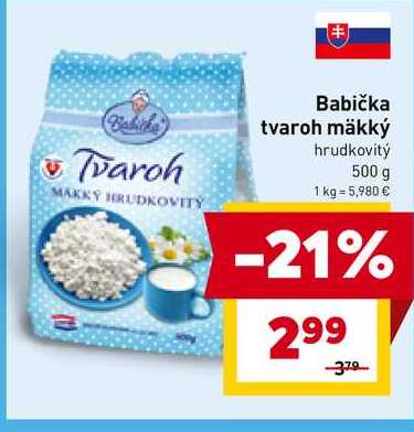 Babička tvaroh mäkký hrudkovitý 500 g 