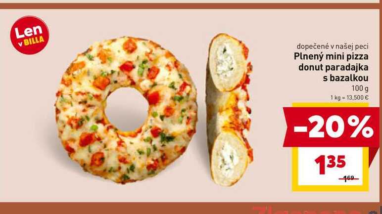 Plnený mini pizza donut paradajka s bazalkou 100 g 
