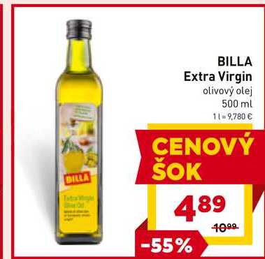 BILLA Extra Virgin olivový olej 500 ml 