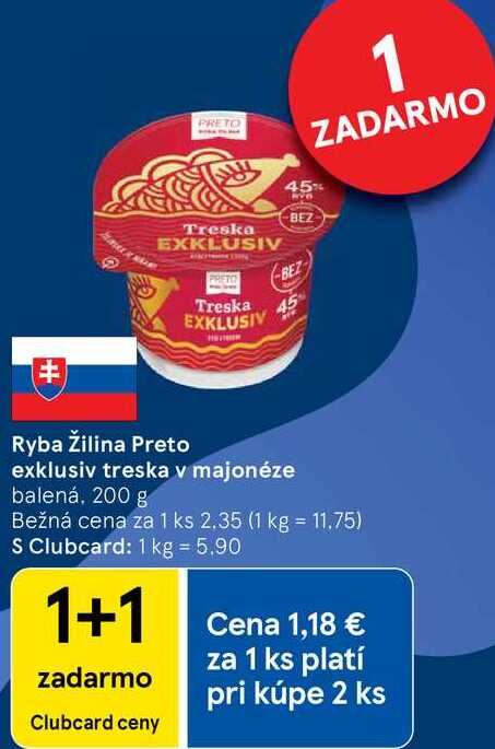 Ryba Žilina Preto exklusiv treska v majonéze, 200 g 