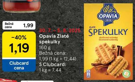 Opavia Zlaté spekulky, 160 g