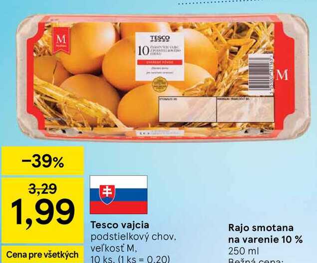 Tesco vajcia, 10 ks