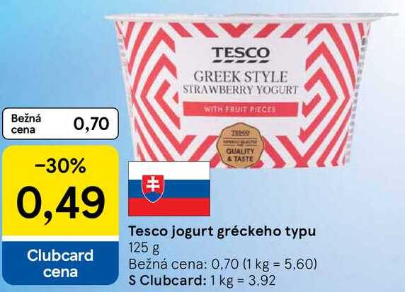 Tesco jogurt gréckeho typu, 125 g