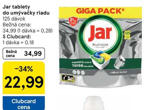 Jar tablety do umývačky riadu, 125 dávok 