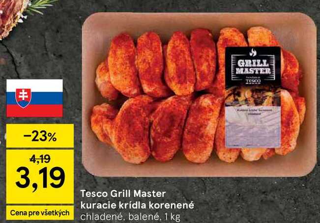 Tesco Grill Master kuracie krídla korenené, 1 kg