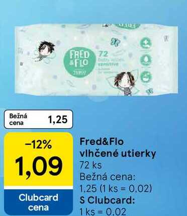 Fred&Flo vlhčené utierky, 72 ks 